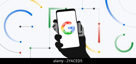 Logo Google affiché sur le téléphone Banque D'Images