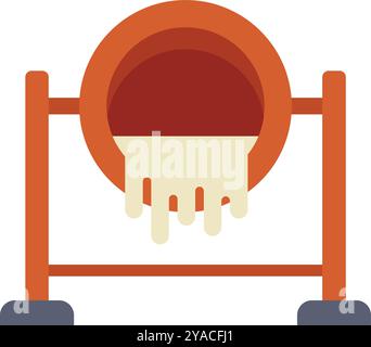 Bétonnière coulant du béton, un outil essentiel sur tout chantier de construction Illustration de Vecteur