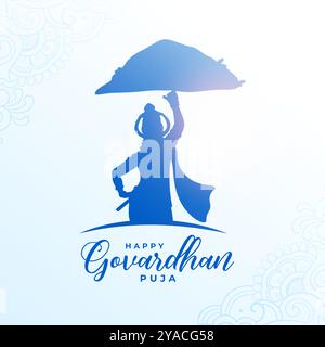 heureux govardhan pooja fond culturel avec seigneur krishna vecteur de silhouette Illustration de Vecteur