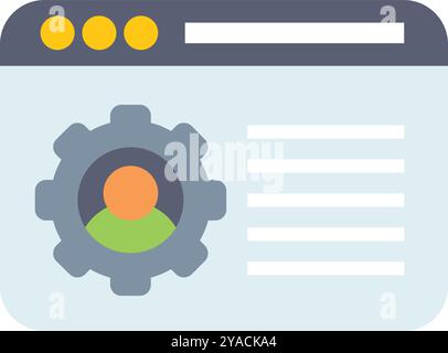 Configuration du site Web avec affichage à l'écran du panneau des paramètres du profil utilisateur Illustration de Vecteur