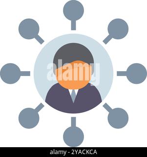 Homme d'affaires est entouré de nœuds vides dans ce graphique représentant un marketing de réseau, affilié, ou pyramide schéma Illustration de Vecteur