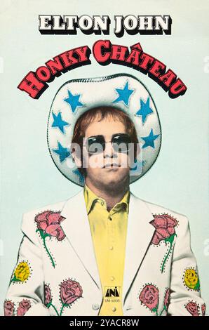 Affiche promotionnelle Elton John, Honky Chateau 1972, Uni - MCA Records Banque D'Images