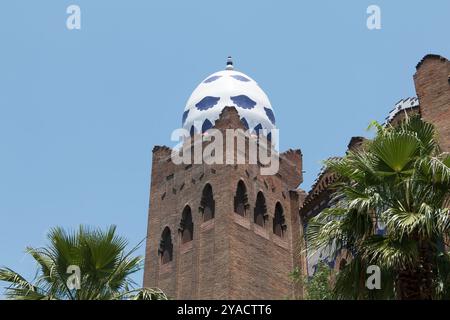 Barcelone, ​​Spain - 21 juin 2017 : détail architectural de l'arène la Monumental 'Plaza de toros Monumental de Barcelona' dans la ville historique c Banque D'Images