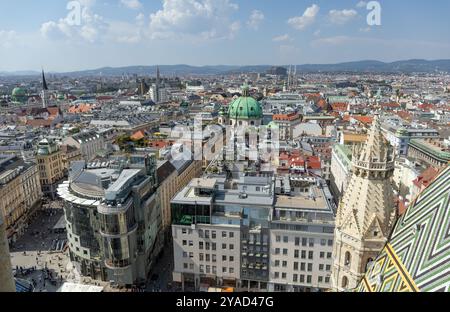 Vienne vue depuis. Stephen Cathédrale clocher, Autriche Banque D'Images