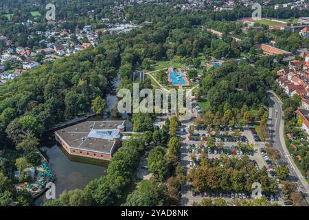 Ausblick auf die industrie- und Hochschulstadt Ingolstadt in Oberbayern Die bayerische Großstadt Ingolstadt an der Donau im Luftbild Ingolstadt Kunett Banque D'Images