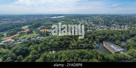 Ausblick auf die industrie- und Hochschulstadt Ingolstadt in Oberbayern Die bayerische Großstadt Ingolstadt an der Donau im Luftbild Ingolstadt Kunett Banque D'Images