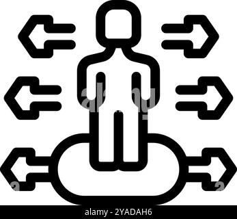 Cette icône de ligne minimale représente le concept de réception de données externes à partir d'une plate-forme de cloud computing Illustration de Vecteur
