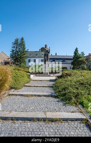 Statue en bronze du prince Pribina à Nitra. Slovaquie. Banque D'Images