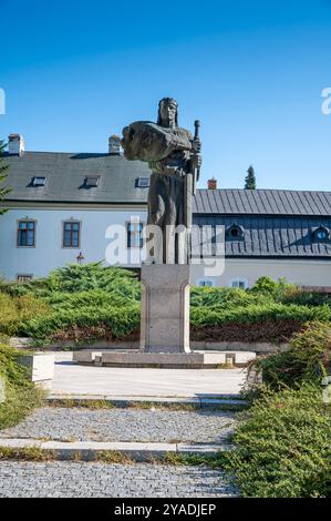 Statue en bronze du prince Pribina à Nitra. Slovaquie. Banque D'Images