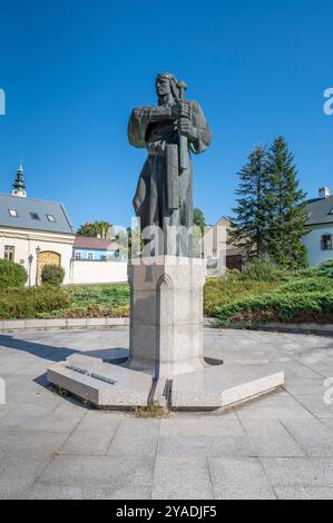 Statue en bronze du prince Pribina à Nitra. Slovaquie. Banque D'Images