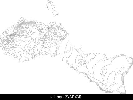 Carte topographique détaillée de Guam, montrant son terrain varié des zones côtières aux collines intérieures Illustration de Vecteur