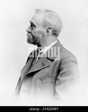 Portrait de profil d'Alfred Nobel, utilisé sur la médaille du prix Nobel d'or, fin des années 1800 - amélioré avec l'IA Banque D'Images