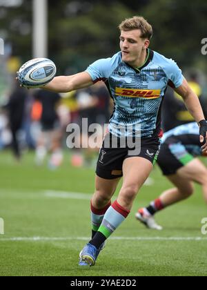 Twickenham, Londres Royaume-Uni le 13 octobre 2024. Oscar Beard of Harlequins en action lors des Harlequins v Saracens, Gallagher Premiership Round 4 Derby Weekend match, The Stoop, Twickenham, Londres Royaume-Uni le 13 octobre 2024. Photo de Gary Mitchell crédit : Gary Mitchell, GMP Media/Alamy Live News Banque D'Images
