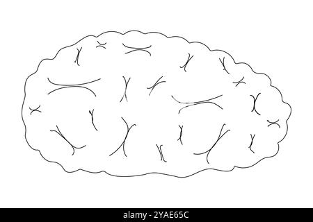 Page de coloration de cerveau imprimable d'Halloween. Activité d'Halloween amusante et créative pour les enfants pour profiter du dessin effrayant. Illustration de Vecteur