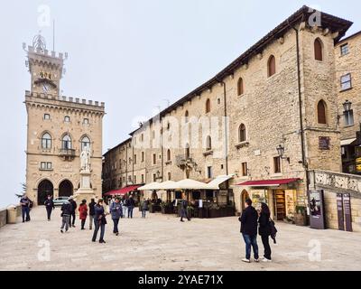 Italie, Repubblica di San Marino, République de Saint-Marin, place de la ville Banque D'Images