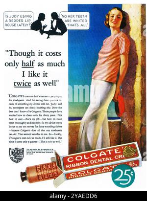 1937 Colgate Ribbon Dental Cream ad Banque D'Images