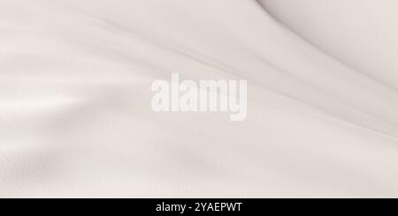 Gros plan de tissu froissé blanc ou beige épais, remplissage de cadre de fond de mode texile ou en tissu, illustration 3D. Banque D'Images