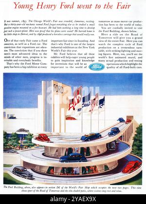 1939 Ford Motor Co. Exposition exposition universelle, affiche de New York Banque D'Images