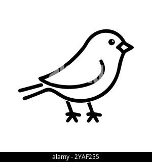 icône canari ou symbole de ligne moderne. Dessin au trait vectoriel et conception d'icône avec contour audacieux. Noir et blanc Pixel Perfect symbole minimaliste blanc isolé Illustration de Vecteur