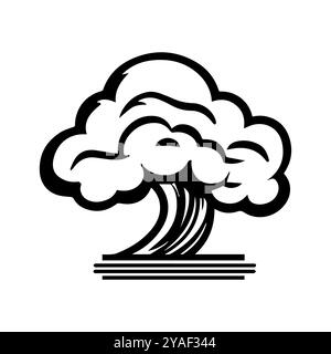 icône de tempête ou symbole de ligne moderne. Dessin au trait vectoriel et conception d'icône avec contour audacieux. Noir et blanc Pixel Perfect symbole minimaliste blanc isolé Illustration de Vecteur