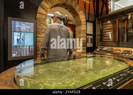 Exposition Appalachian Trail à l'intérieur du centre d'accueil du parc national Amicalola Falls à Dawsonville, en Géorgie. (ÉTATS-UNIS) Banque D'Images