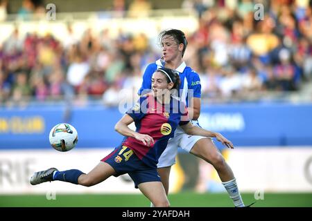 Barcelone, ESP. 13 octobre 2024. FC BARCELONA VS RCD ESPANYOL. 13 octobre 2024 Aitana Bonmatí (14 ans) du FC Barcelone lors du match entre le FC Barcelone et le RCD Espanyol correspondant à la Liga F au stade Johan Cruyff de Barcelone, Espagne, le 13 octobre 2024. Crédit : Rosdemora/Alamy Live News Banque D'Images