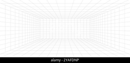 conception abstraite de modèle filaire de structure de salle de grille 3d. Illustration de Vecteur