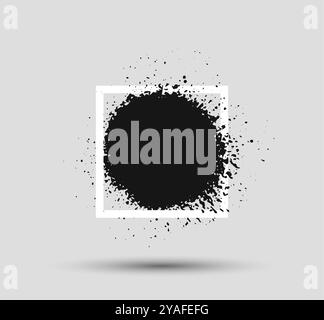 Cadres grunge. Ensemble de bordures de taches de peinture. Modèle de splash d'encre rond vectoriel. Illustration de Vecteur