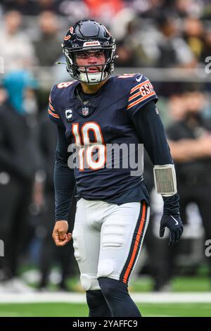 Caleb Williams des Chicago Bears lors du match de la semaine 6 Chicago Bears vs Jacksonville Jaguars au Tottenham Hotspur Stadium, Londres, Royaume-Uni, 13 octobre 2024 (photo de Craig Thomas/News images) Banque D'Images