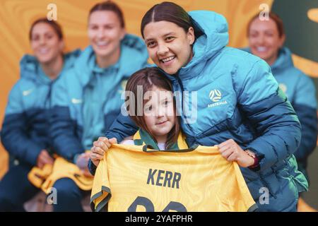 MELBOURNE, AUSTRALIE, 11 JUILLET : Sam Kerr d'Australie à la Coupe du monde féminine Matildas annonce et présentation à Federation Square le 1er juillet Banque D'Images