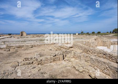 Paphos, district de Paphos, Chypre, 23 mars 2023, vue paysage sur le site historique de Nea paphos, Europe Banque D'Images