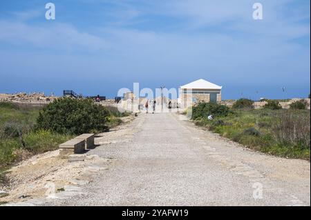 Paphos, district de Paphos, Chypre, 23 mars 2023, vue paysage sur le site historique de Nea paphos, Europe Banque D'Images