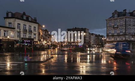 Laeken, région de Bruxelles-capitale, Belgique- 11 09 2021 : paysage nocturne de la Banque D'Images