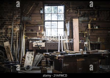 SOVEREIGN HILL, AUSTRALIE, 17 avril : un atelier à Sovereign Hill qui est un musée en plein air recréant l'atmosphère d'une ville de la ruée vers l'or à Ballara Banque D'Images