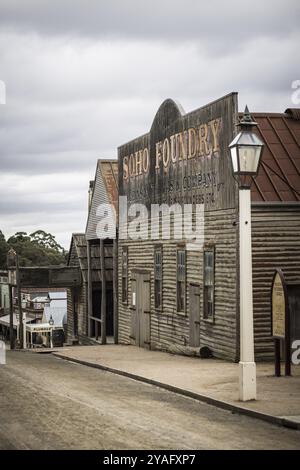 SOVEREIGN HILL, AUSTRALIE, 17 avril : Sovereign Hill est un musée en plein air recréant l'atmosphère d'une ville de la ruée vers l'or à Ballarat, en Australie, sur l'Apri Banque D'Images