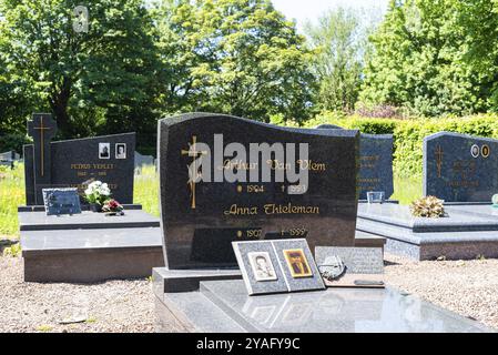 Doel, est, Flandre, Belgique, 06 01 2021 vue sur le cimetière et les pierres tombales du village, Europe Banque D'Images