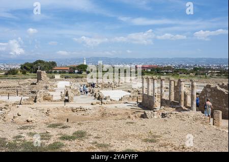 Paphos, district de Paphos, Chypre, 23 mars 2023, vue paysage sur le site historique de Nea paphos, Europe Banque D'Images