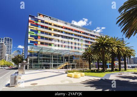 MELBOURNE, AUSTRALIE, 31 OCTOBRE 2021 : bâtiment de la National Australia Bank (NAB) dans la région des Docklands de Melbourne, Victoria, Australie, Océanie Banque D'Images