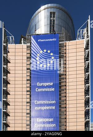 Ville de Bruxelles, Belgique, 02 15 2019 : vue grand angle de la façade du Berlaymont, siège de la commission européenne, Europe Banque D'Images