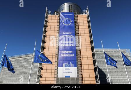 Ville de Bruxelles, Belgique, 02 15 2019 : vue grand angle de la façade du Berlaymont, siège de la commission européenne, Europe Banque D'Images