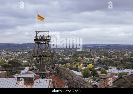 SOVEREIGN HILL, AUSTRALIE, 17 avril : Sovereign Hill est un musée en plein air recréant l'atmosphère d'une ville de la ruée vers l'or à Ballarat, en Australie, sur l'Apri Banque D'Images