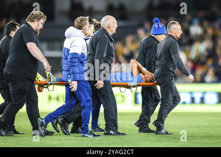 MELBOURNE, AUSTRALIE, 14 JUILLET : Selma Bacha, de France, est blessée après un tacle avec Hayley Raso, d'Australie, alors que l'Australie affronte la France dans une Coupe du monde Banque D'Images