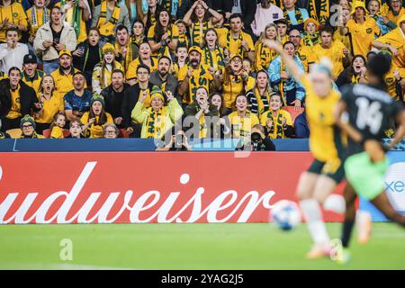 BRISBANE, AUSTRALIE, JUILLET 27 : les supporters australiens réagissent lors de la défaite de l'Australie face au Nigeria lors de la Coupe du monde féminine de la FIFA, Australie Nouvelle-Zélande 2023 au BRI Banque D'Images