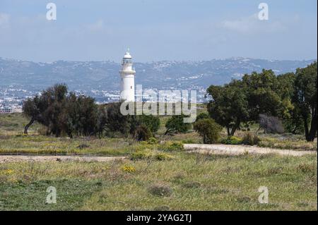 Paphos, district de Paphos, Chypre, 23 mars 2023, vue paysage sur le site historique de Nea paphos, Europe Banque D'Images