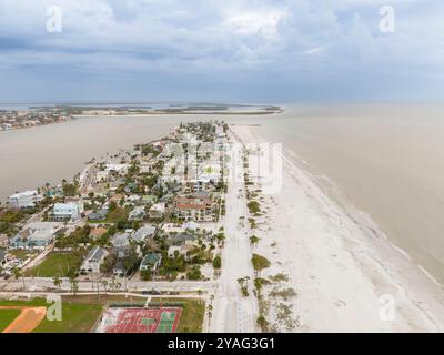 Image aérienne St Pete Beach après l'ouragan Milton 2024 Banque D'Images