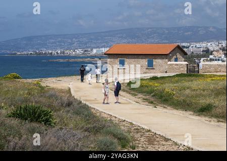 Paphos, district de Paphos, Chypre, 23 mars 2023, vue paysagère en grand angle sur le site archaelogical de Nea Paphos, Europe Banque D'Images