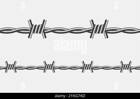 clôture de prison métallique réaliste isolée sur le vecteur de fond blanc Illustration de Vecteur