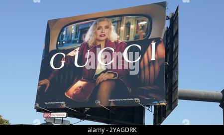 Los Angeles, Californie, USA 10 octobre 2024 Singer Debbie Harry Gucci Billboard on Sunset Blvd le 10 octobre 2024 à Los Angeles, Californie, USA. Photo de Barry KNG/Alamy Stock photo Banque D'Images