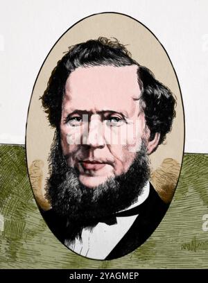 Brigham Young (1801-1877) Chef religieux américain et politicien. Deuxième président des Mormons. Portrait. xixe siècle. Banque D'Images