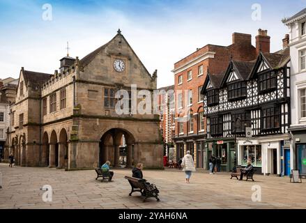 Royaume-Uni, Angleterre, Shropshire, Shrewsbury, The Square, Old Market Hall Banque D'Images